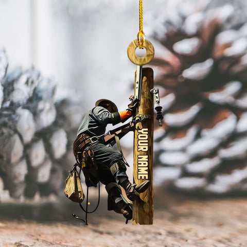 HomeDesign Personalized Lineman Ornament Custom Lineman Ornaments Line Man Christmas Ornaments Gifts for Lineman Ornament Lineman Christmas Hanging Ornament Lineman Gift (Style 2)