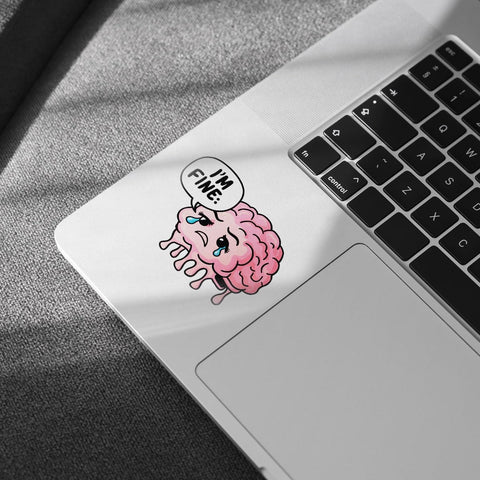(3pcs) Fine Brain Sticker, Human Brain Decal, Mental Health Neurodivergent Sticker, I'm Fine Brain Stickers- Vinyl Stickers 3 Inches for Laptop Water Bottle Phone Car Window Helmet