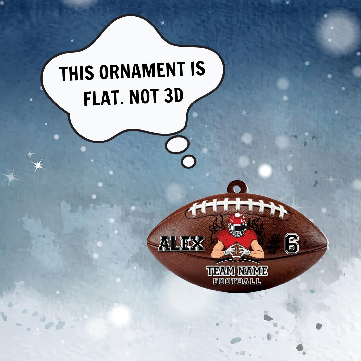 Suseaz Personalized Football Ornament 2024, Customized Football Christmas Ornaments, Football Ornament Christmas Hanging Décor Gift for Football Fans Football Gifts Gift for Football Player (ON180)