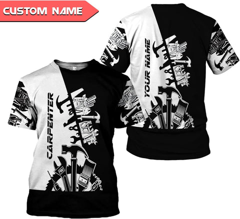 Personalized Carpenter Shirt Custom Carpenter Shirts Woodworking Carpentry Woodworker 3D T Shirts Tshirt for Men and Women