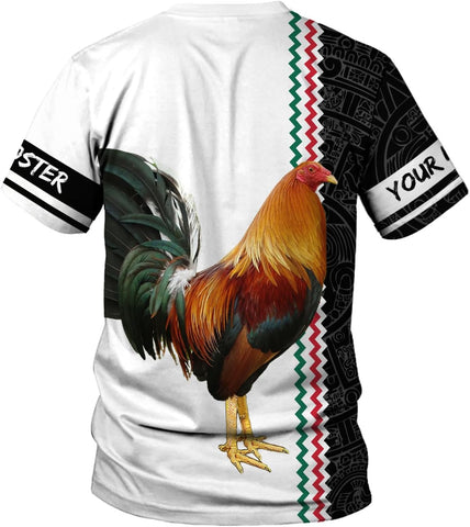 AOVL Personalized Rooster shirts 3D Rooster Mexican Shirts for Men Rooster Mexico Shirt Rooster Shirt for Men Women S-5XL
