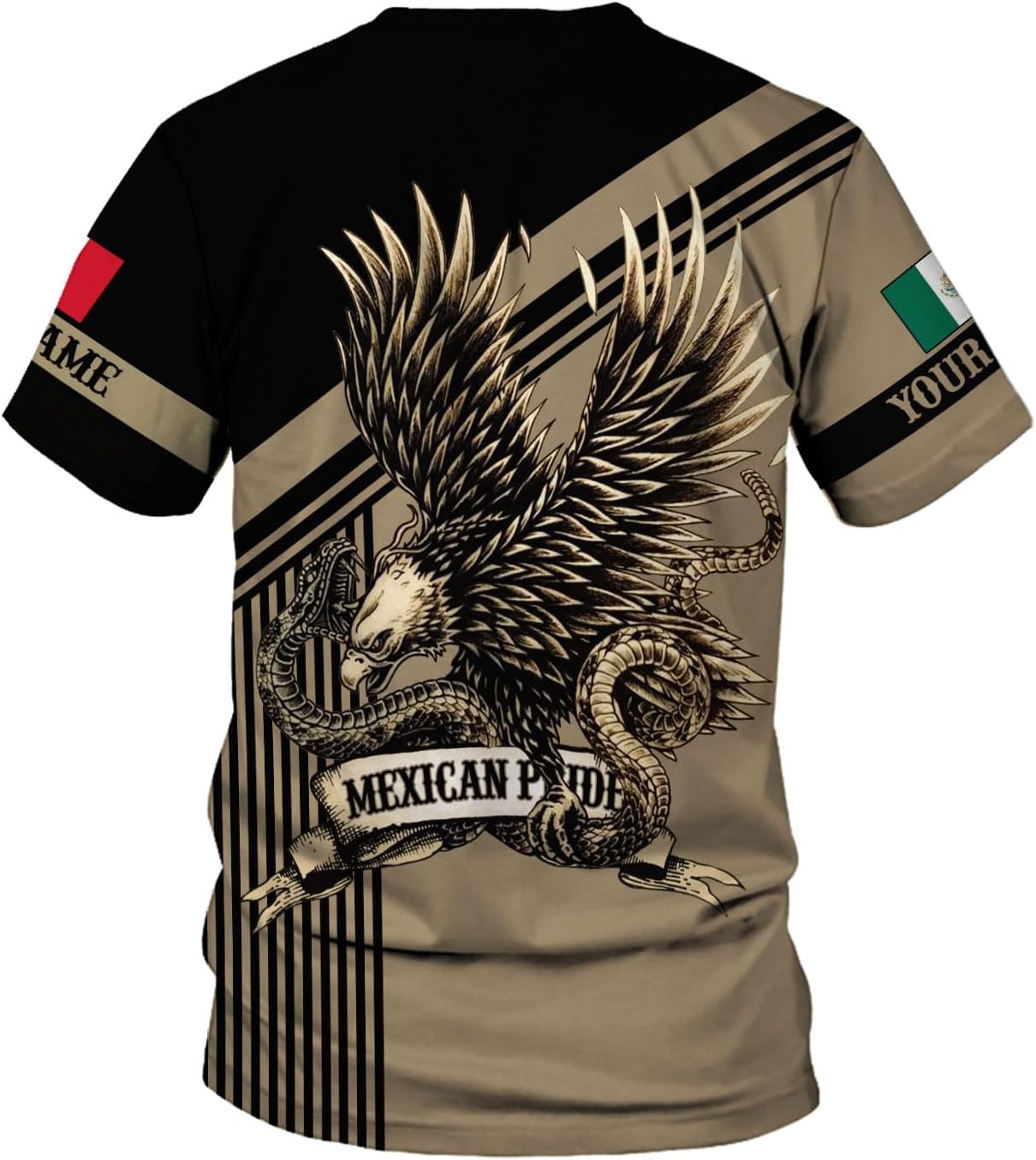 RoyalBro Personalized Mexico Shirts, Camisas De Mexico, Mexico Shirts for Men, Mexican Flag Jersey Shirt Mexico 3D Shirt