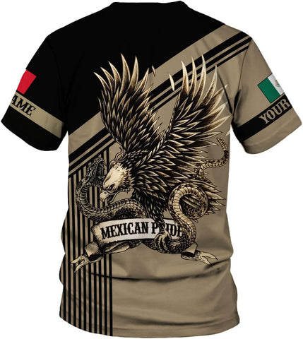 RoyalBro Personalized Mexico Shirts, Camisas De Mexico, Mexico Shirts for Men, Mexican Flag Jersey Shirt Mexico 3D Shirt