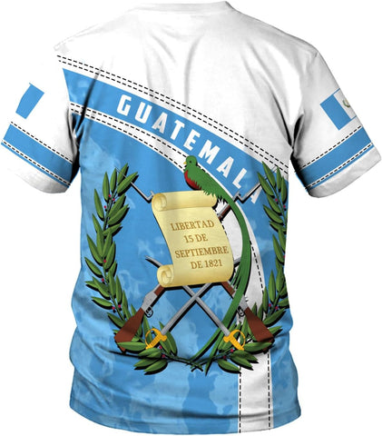 Mostprints Personalized Guatemala Shirt 3D Guatemala Camisas Guatemala Flag Shirts, Guatemalan Pride T-Shirt for Men Women