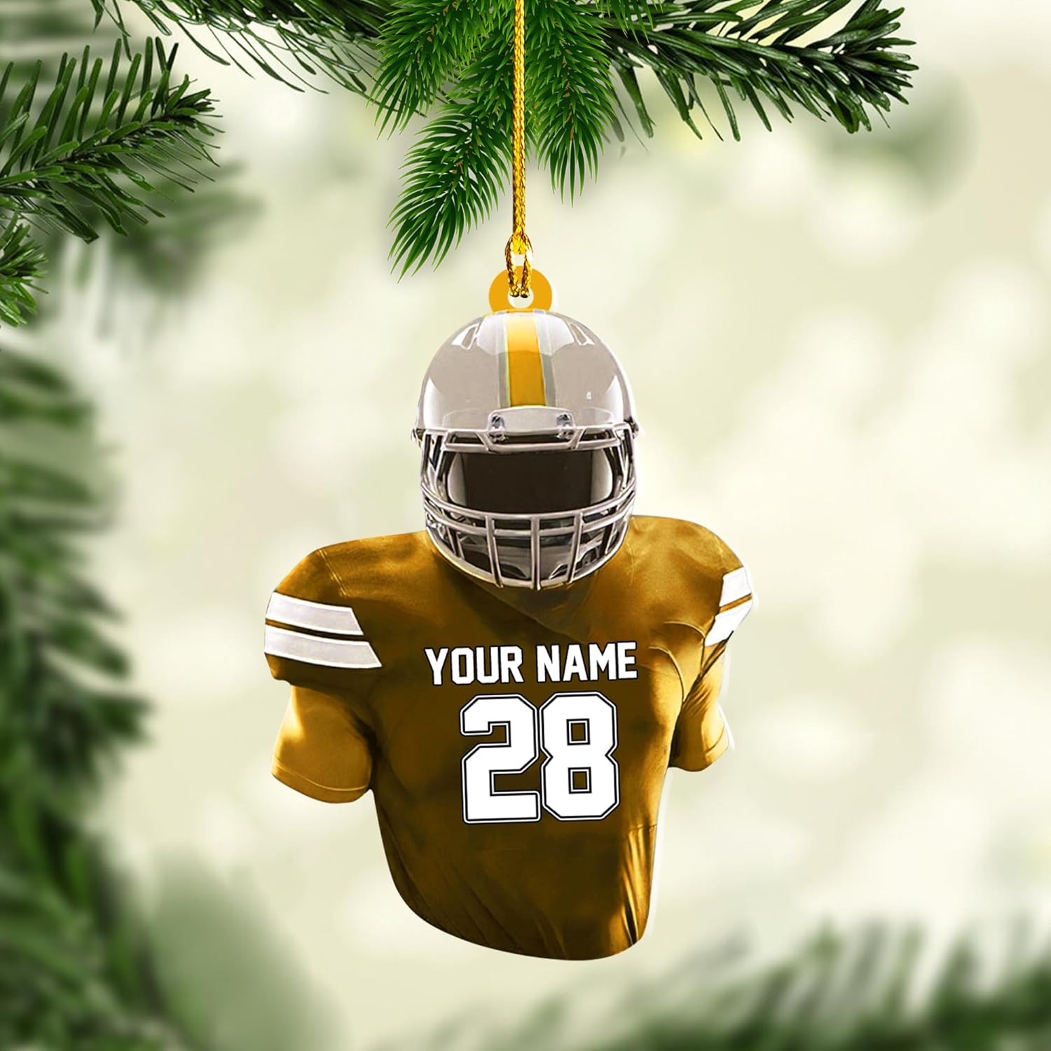 Artparel Personalized Football Ornament Customized Football Christmas Ornaments Football Ornament Christmas Hanging Décor Gift for Football Fans Football Gifts Gift for Football Player (FB 11)