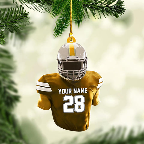 Artparel Personalized Football Ornament Customized Football Christmas Ornaments Football Ornament Christmas Hanging D��cor Gift for Football Fans Football Gifts Gift for Football Player (FB 11)