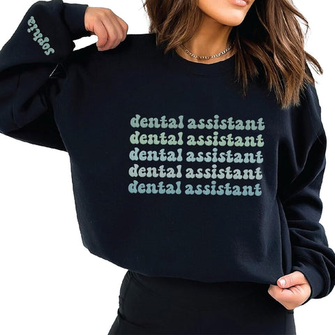 Leeprints Personalized Embroidered Sweater, Dental Assistant & Hygienist Gift, Nurse Hoodie