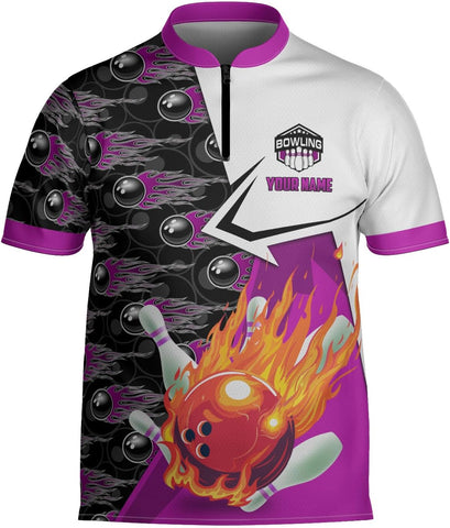 Pretyprints Personalized Name Bowling Baseball Jersey, Bowling Shirts for Men, Bowling Jerseys for Team, Bowling Shirts