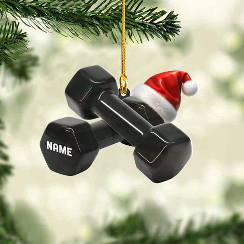 AOVL Personalized Weight Plate Ornament Weight Ornament Fitness Gift for Gym Ornament Merry Liftmas Christmas Hanging Ornaments Weight Plates Ceramic Ornament (DF4)
