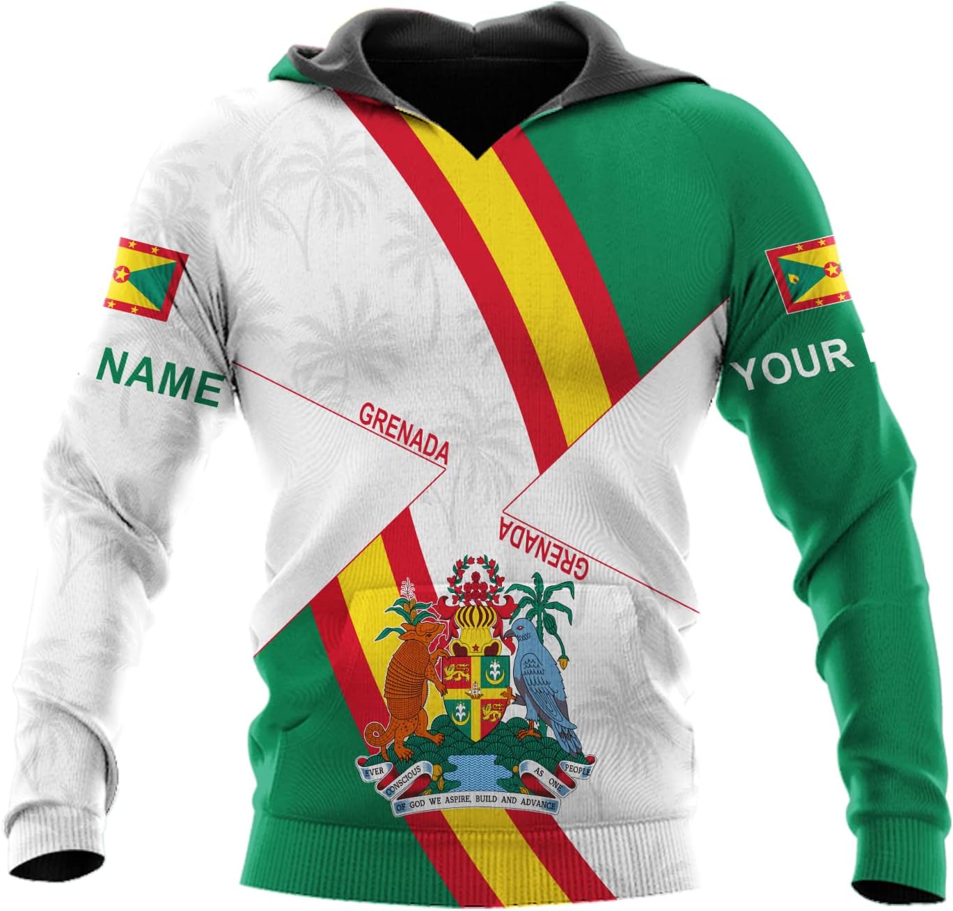 Podagree Personalized Grenada T-Shirt 3D, Proud Grenadan Tshirt, Grenada Flag Grenadian Pride Grenadian Heritage Shirt