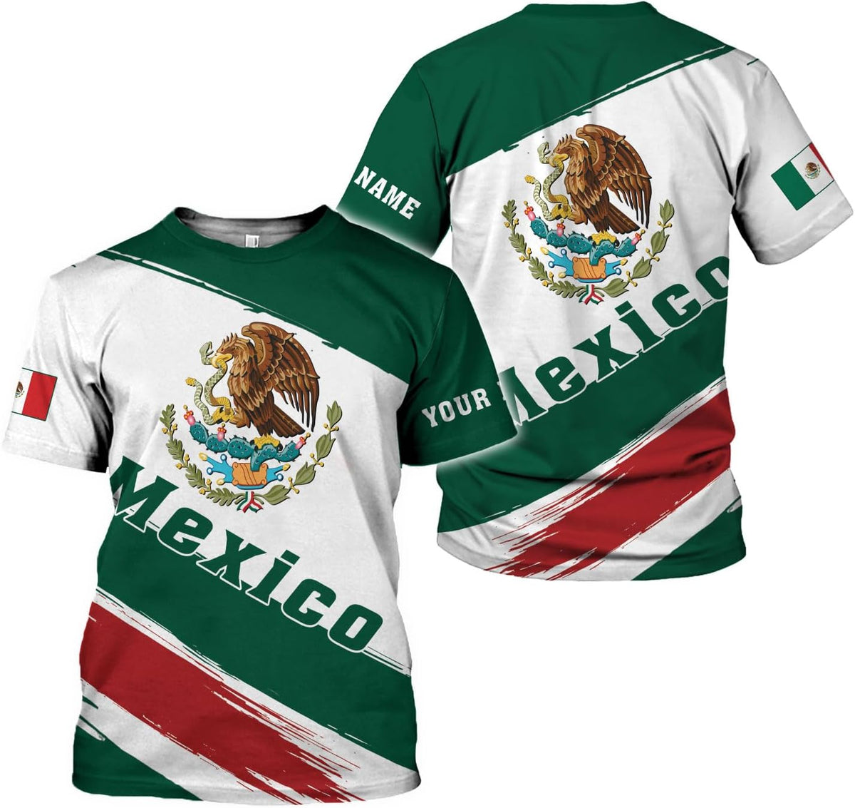 Royal Fight Personalized Mexico Shirts, Mexican Shirts for Men, Customized Mexico T-Shirt for Men, Mexico Eagle Flag Shirt
