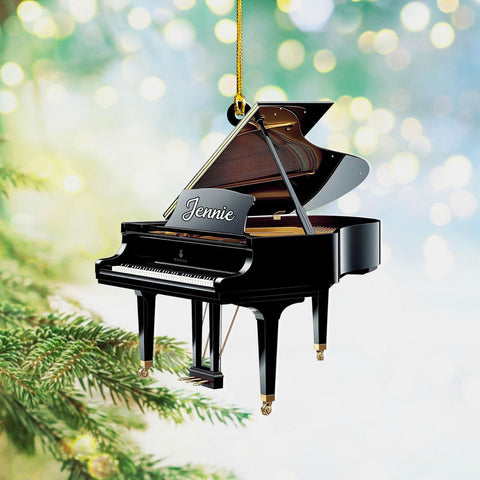 Podagree Personalized Piano Ornament, Custom Piano Ornament Piano Christmas Ornament 2023, Music Instrument Player Keyboard Ornament Decor, Gift for Piano Lover, Music Lovers (PAN5)