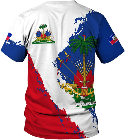 AOVL Personalized Haiti Shirt Haitians Flag Pride Shirt Haiti Shirts for Men & Women Haitian Pride Tshirt Haitian Flag Shirt