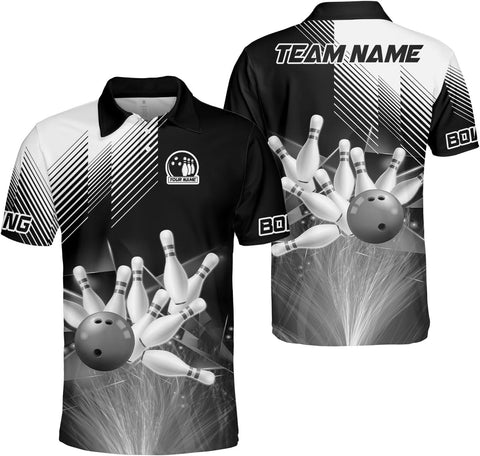 Intenprints Custom 3D Bowling Polo Shirts Personalized Jersey Men Women Team Name Unisex Bowling Shirt Jerseys