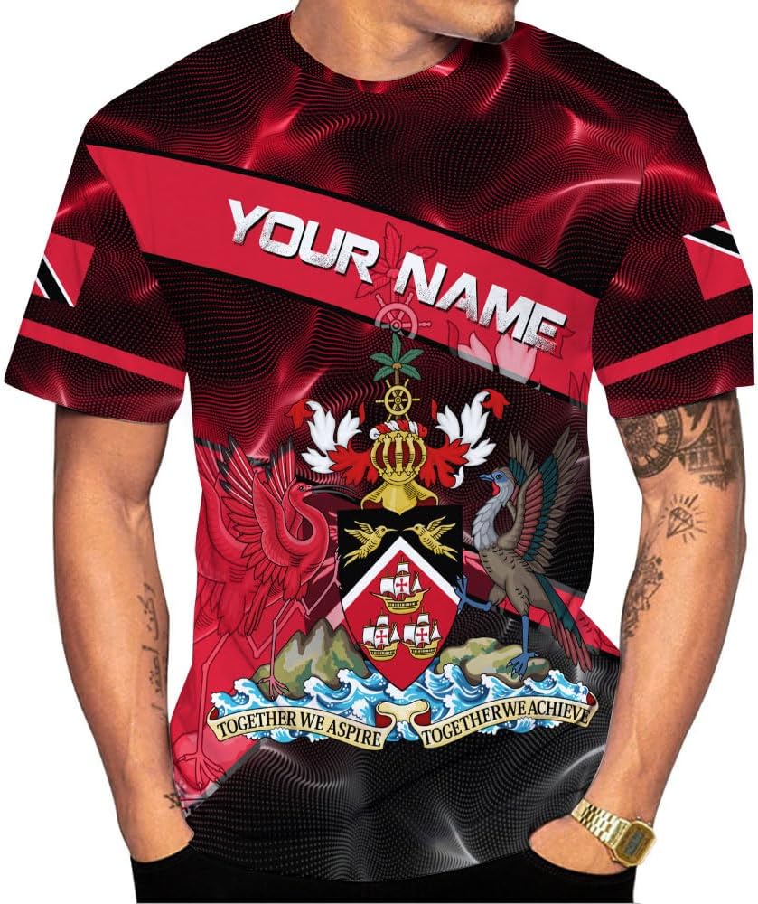 Rivelus Personalized Trinidad and Tobago Clothing 3D, Trinidad and Tobago Shirt, Trinidad Pride Gift T-Shirt S-5XL