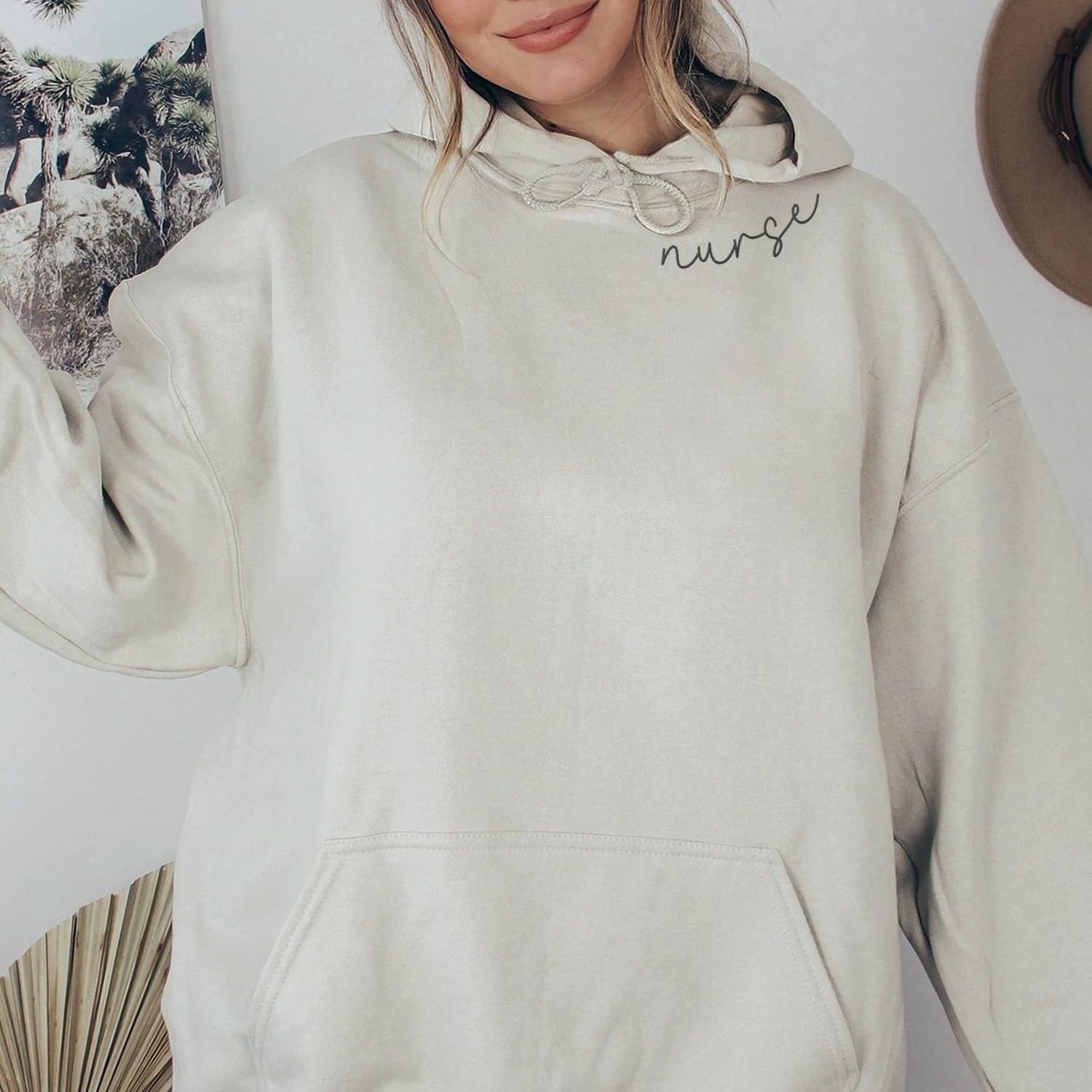 Personalized Embroidered Nurse Crewneck Sweatshirts for Women, Emergency Nurse Registered Nurse Sweatshirt (Cotton, SS71), Small-5X-Large