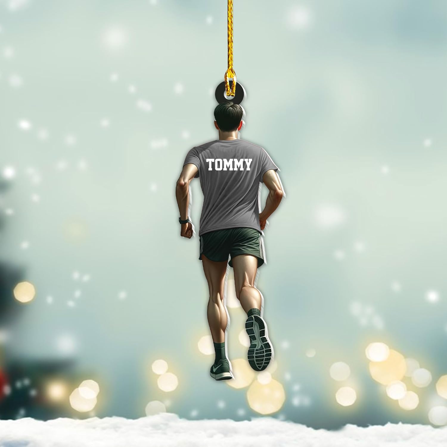 AOVL Personalized Running Christmas Ornament Gift for Runner Running Man Women Runner Gifts Girl Runner Gift Marathon Christmas Runner Ornament Runner Gift Xmas Ornament (Running 7)