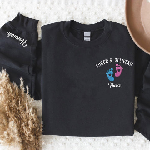 Leeprints L&D Sweatshirt, Personalized LD Shirt, Nurse Appreciation Gift