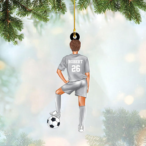 mostprints Personalized Soccer Christmas Ornament, Soccer Ornament for Boys, Soccer Team Ornaments, Gifts for The Soccer Player, Soccer Player Ornament, Soccer Gift Tree Hanging (SC9)