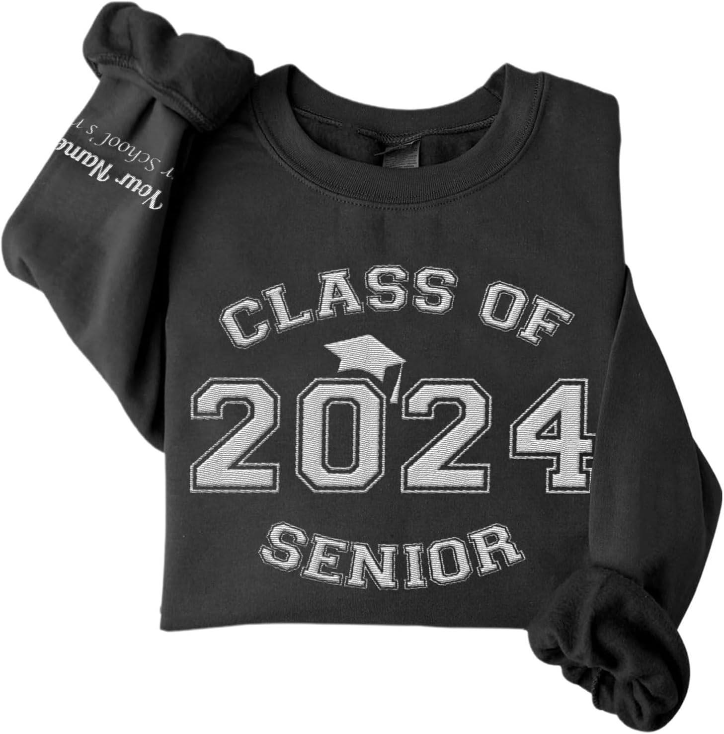 MAPrints Personalized Senior 2024 Embroidered Sweatshirt, Graduation 2024 Class Of 2024 Senior Class Of 2024 Graduation Shirt