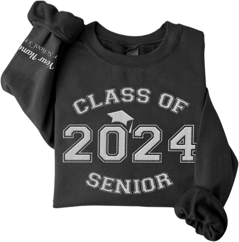 MAPrints Personalized Senior 2024 Embroidered Sweatshirt, Graduation 2024 Class Of 2024 Senior Class Of 2024 Graduation Shirt