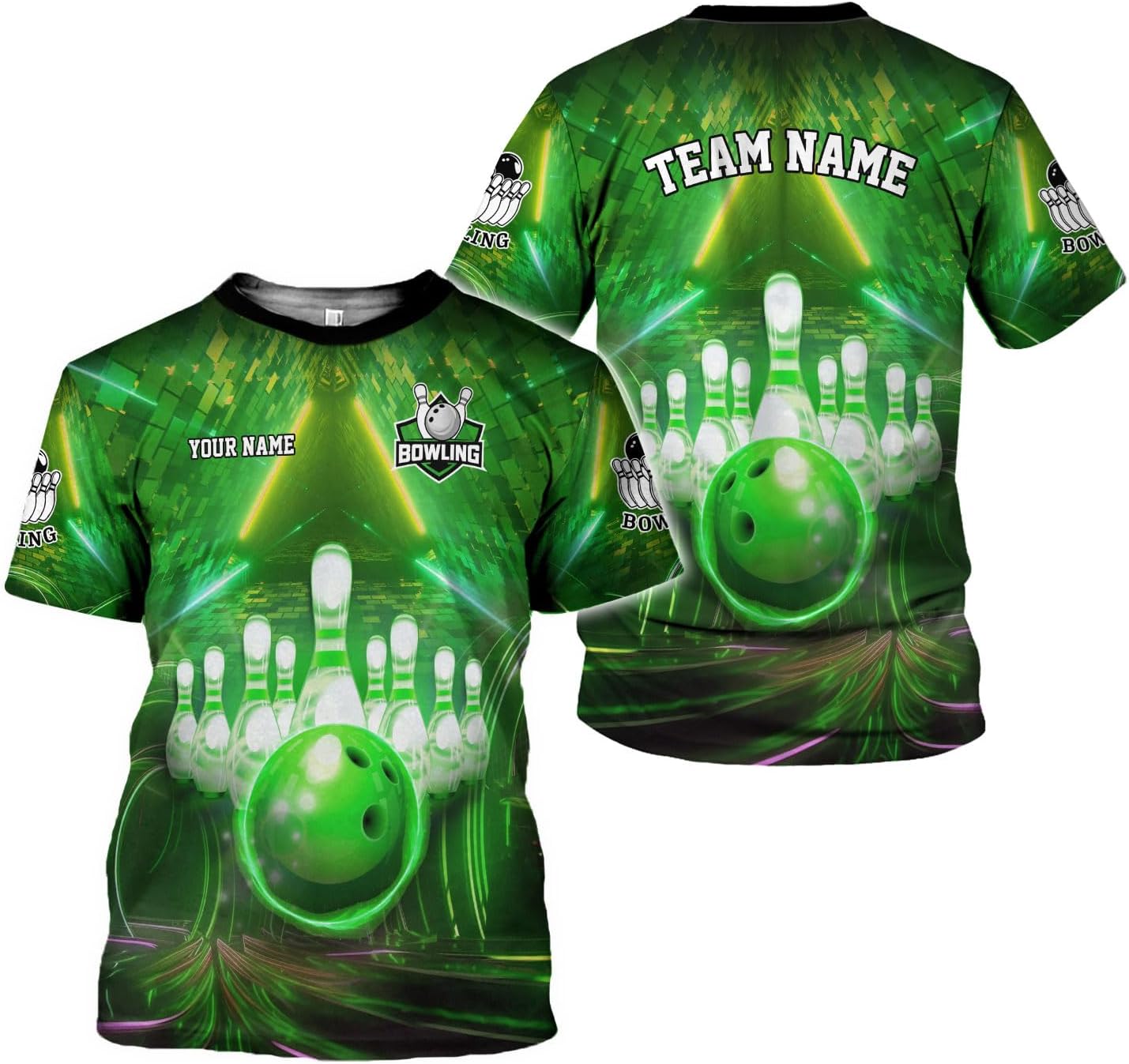 Rivelus Personalized Name Bowling Shirts for Men and Women 3D, Bowling Shirts for Team Bowling, Bowling Shirts Gift 4