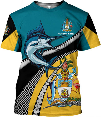 Personalized Bahamas Shirt 3D Custom Bahamas Flag Shirt for Men and Women Bahamas Pride Shirt