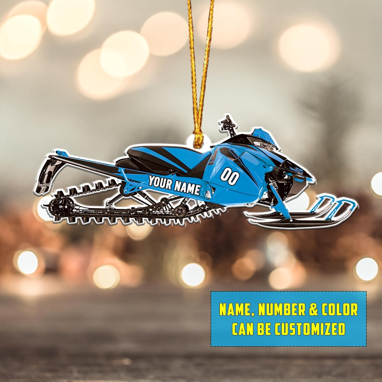 RoyalBro Personalized Snowmobile Ornament Snowmobile Gear Shoes Christmas Ornament for Snowmobile Lovers, Snowmobile Christmas Ornament Gift for Snowmobile Lovers (Style 3)