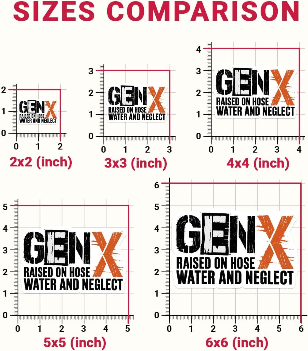 3Pcs Gen X Raised on Hose Water and Neglect Sticker Gifts Funny Gen X Proudly Representing a Generation Waterproof Stickers Positive GenX Decal for Laptop Water Bottle Toolbox Phone Case Cars 3"