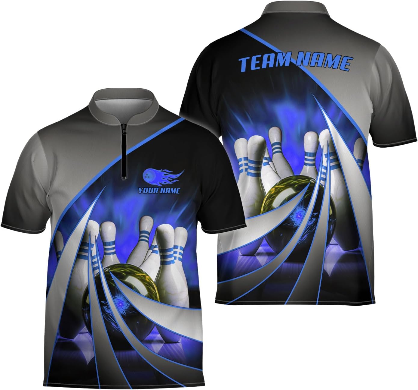 Ligthuy Personalized Bowling Jersey 3D, Bowling Shirts for Team, Bowling Shirt Unisex for Men Women, Bowling Shirts for Men