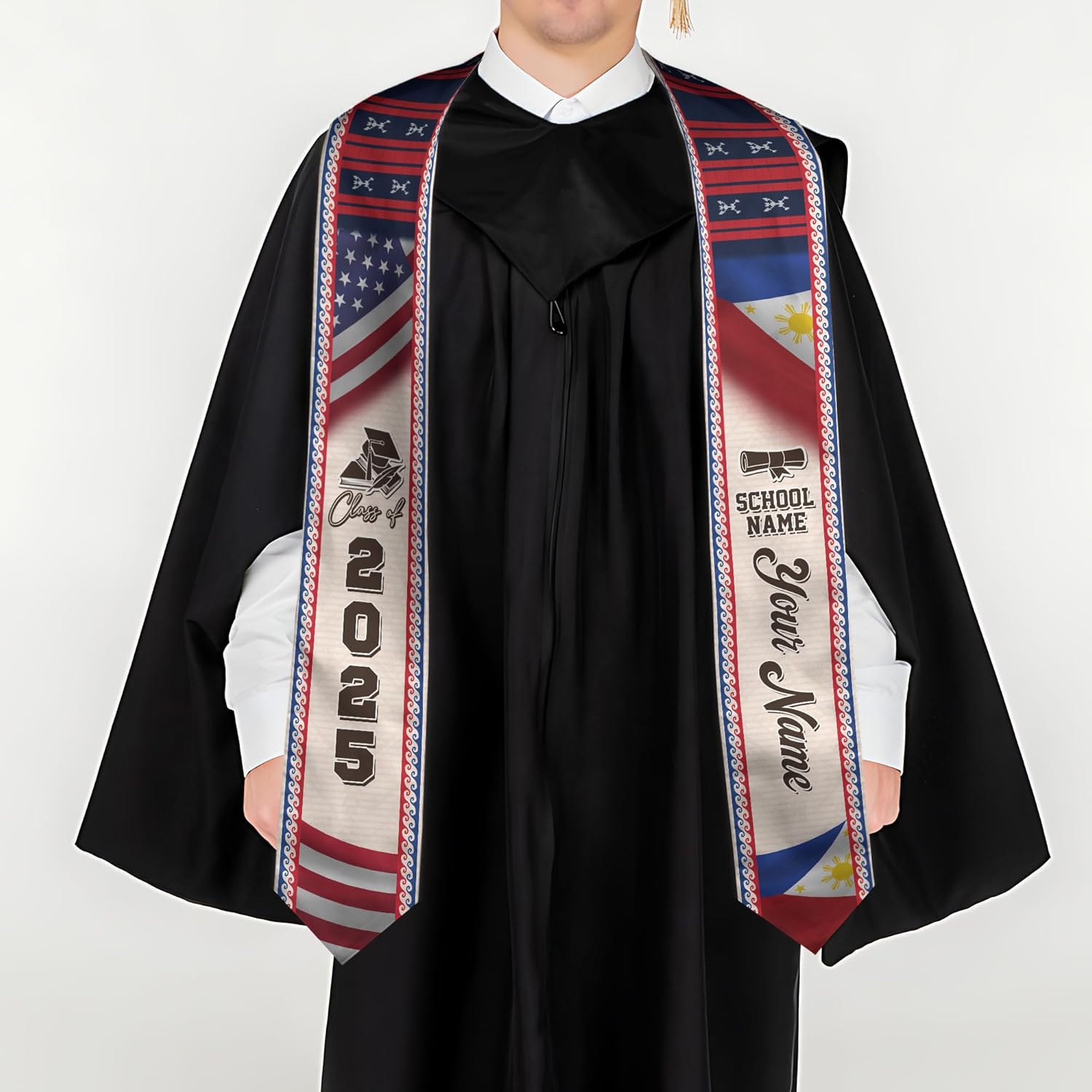 Customize Filipino Graduation Sash, Philippines Graduation Stole, Philippine Graduation Sash 2025