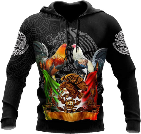 Mostprints Rooster 3D All Over Printed Shirts Unisex Hoodie, T Shirt, Zip Up Hoodie, Sweatshirt for Men AD1171 Multicolor