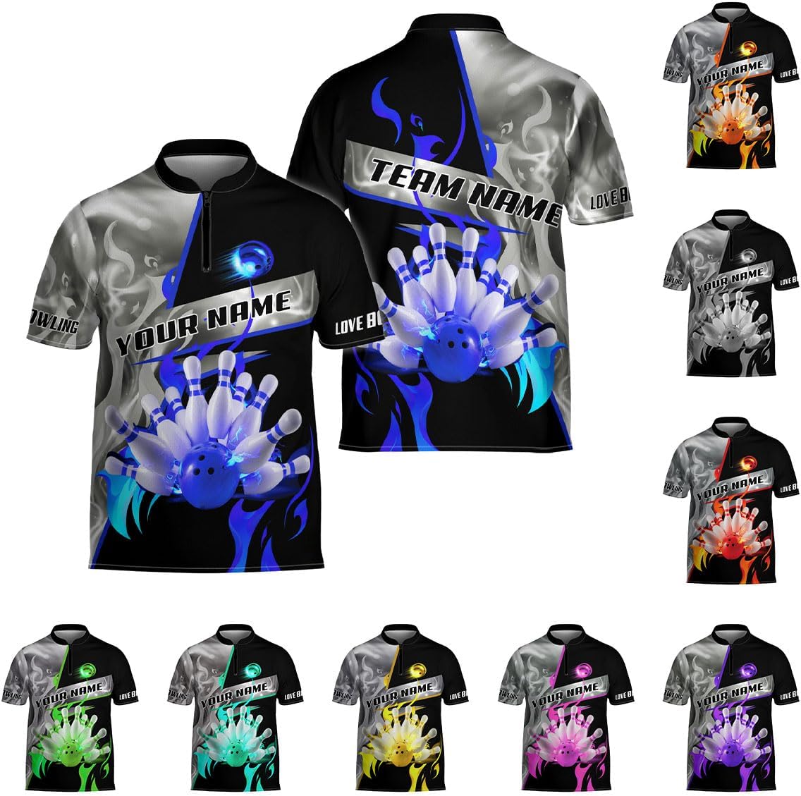 Ligthuy Personalized Bowling Jersey 3D, Bowling Shirts for Team, Bowling Shirt Unisex for Men Women, Bowling Shirts for Men