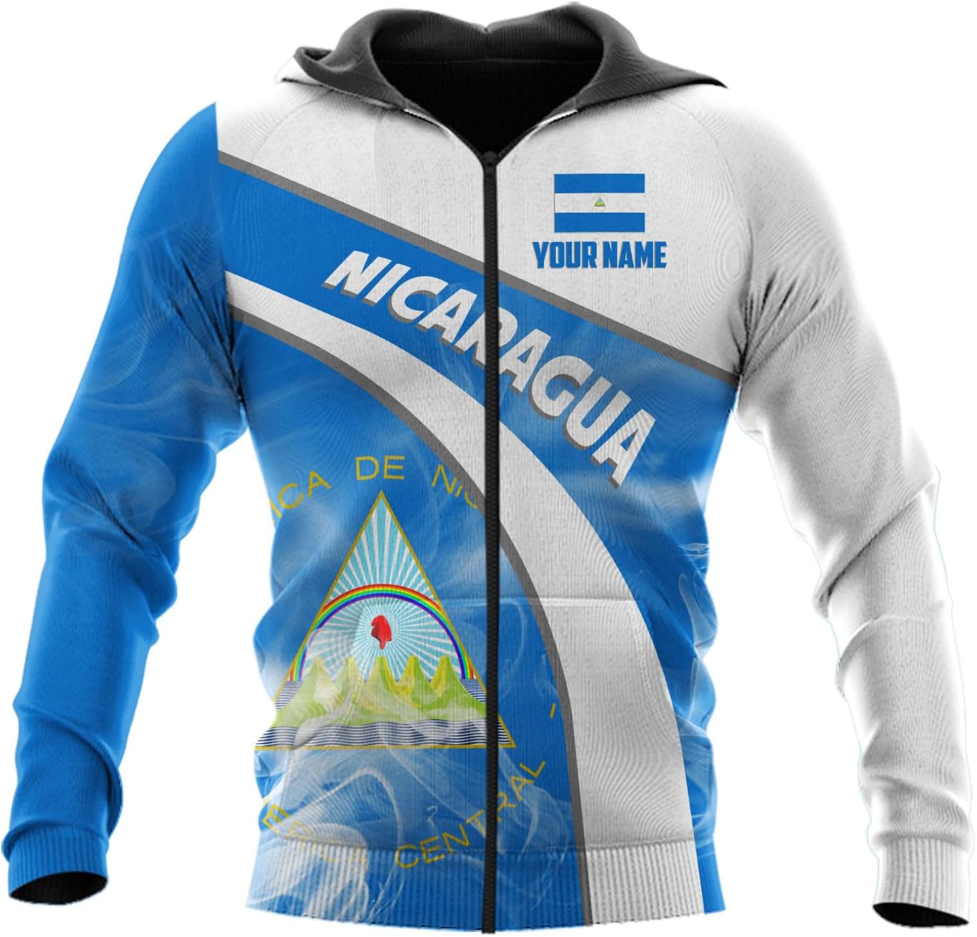 mostprints Personalized Nicaragua Hoodie Shirt Custom Nicaragua Flag Shirt for Men & Women Nicaragua Camisas Sweater