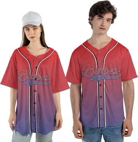 Personalized Barber Shop Baseball Jersey, Hairdresser Jersey, Barber Tools Hat