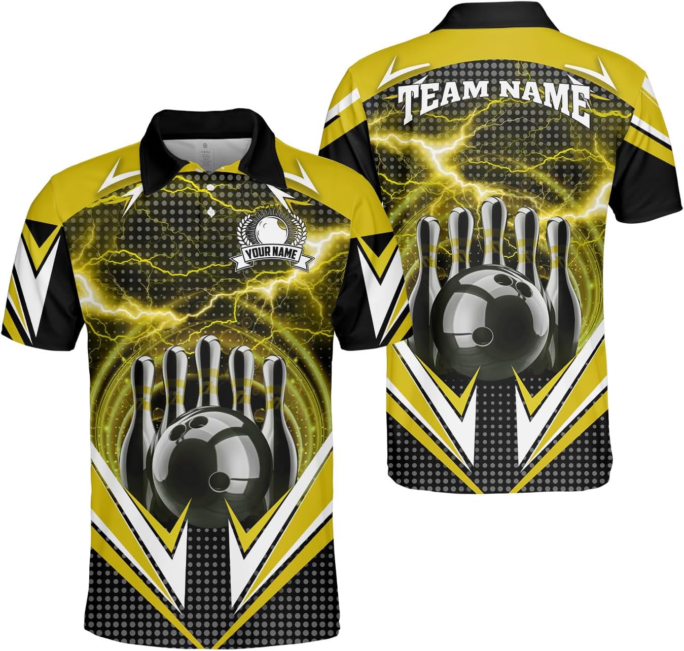 Ligthuy Personalized Name Bowling Polo Shirts 3D for Men and Women, Bowling Shirt, Bowling Shirts for Men Team Bowling Shirt