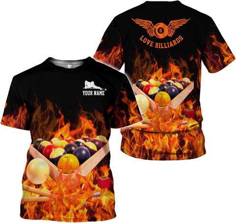 Parvii Personalized Billiards Shirt for Men, 8 Ball Pool Shirt, Billiards Gift