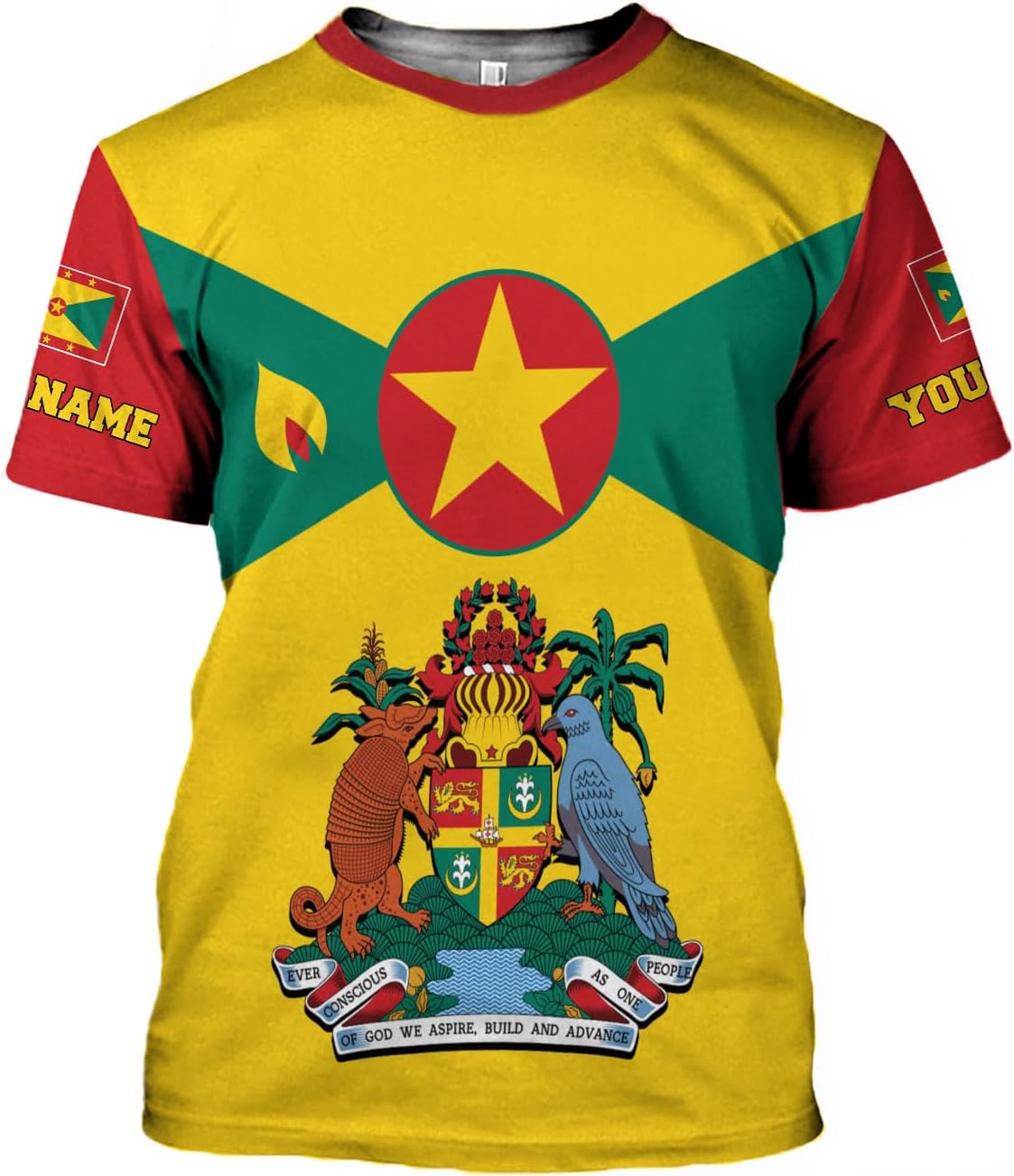 Personalized Name Grenada Shirts for Men, Grenada Shirts for Women, Proud Grenadan Shirts, Grenadian Flag Pride Shirt