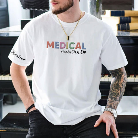 Custom Medical Assistant Embroidered Sweatshirt for Women, MA Nurse Crewneck, Medical Assistant Shirts Gift for Nurse