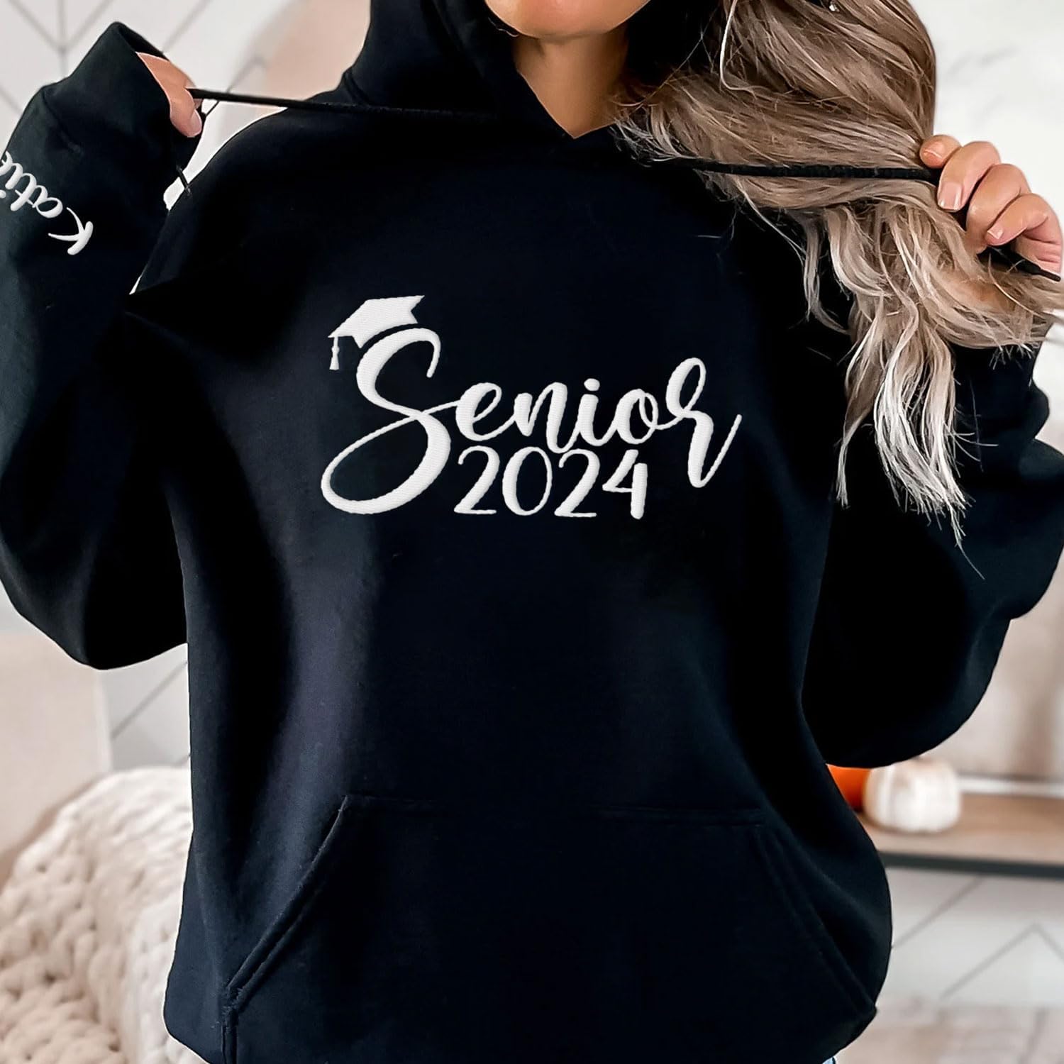 AOVL Personalized 2024 Embroidered Sweatshirt - Graduation Class Of 2024 Senior Class Embroidered Sweatshirt