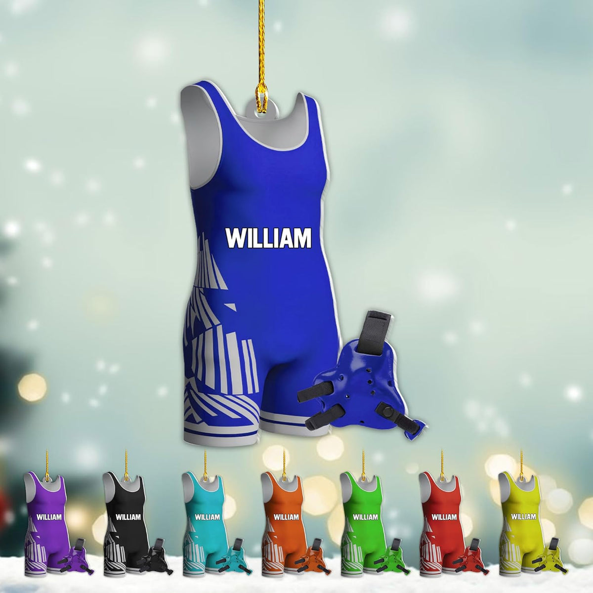 Artparel Personalized Wrestling Ornament Wrestling Helmet Ornaments Wrestling Christmas Ornament Gift for Wrestling Player Wrestling Christmas Tree Ornaments for Boys or Girls (WL10)