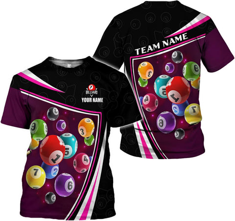 Ligthuy Personalized Name Billiard Shirts 3D, Billiards Shirt 8 Ball Billiard Shirt Custom Men's Pool Men Women1