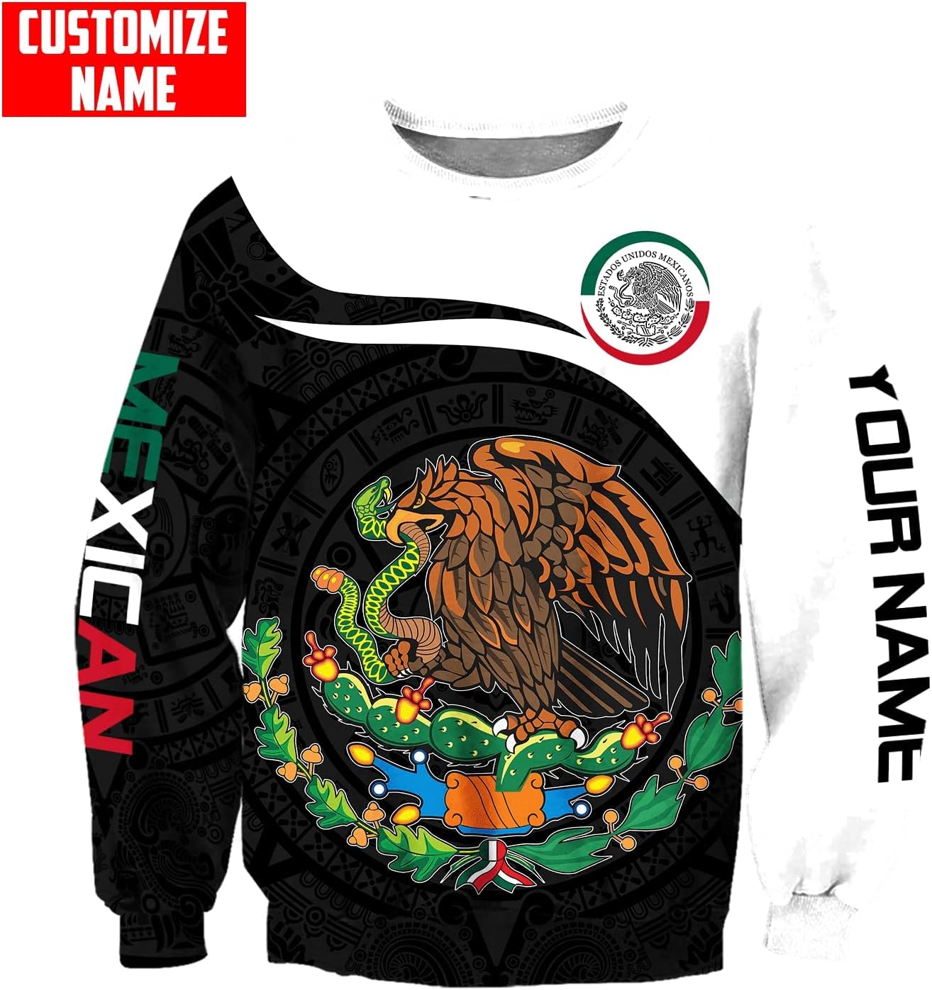 Personalized Name Mexican Hoodie 3D, Customized Mexico Hoodies for Men & Women