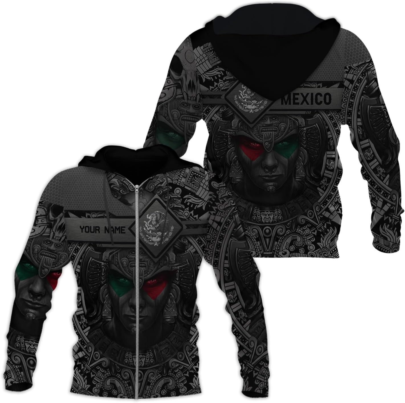 Mostprints Personalized Name Mexican Hoodie 3D, Mexican Hoodies for Men, Unisex Mexico Hoodie, Mexico Hoodies for Men