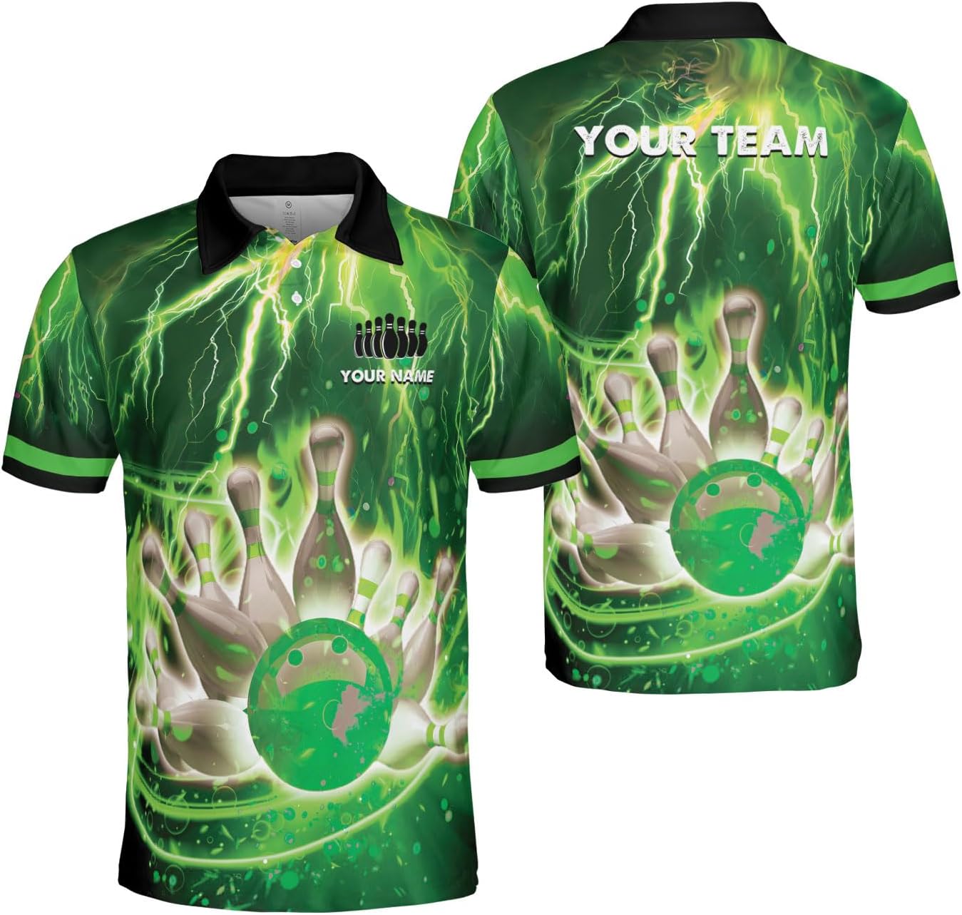 Ligthuy Personalized Name Bowling Polo Shirts 3D for Men and Women, Bowling Shirt, Bowling Shirts for Men Team Bowling Shirt