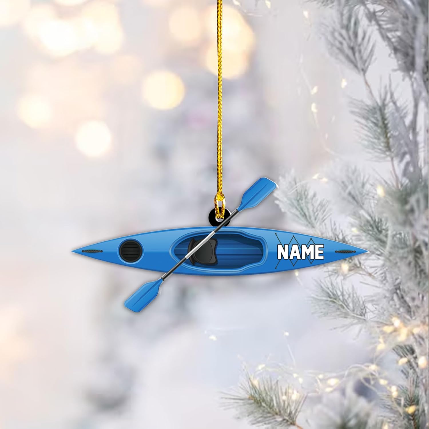 AOVL Personalized Kayak Ornament Lake Kayaking Board Ornament Kayak Gift for Christmas Tree Kayaking Christmas Ornament Kayaking Gifts Ornaments (Kayak 4)