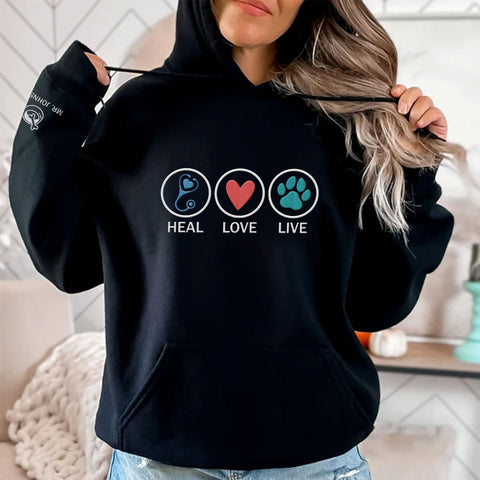 Leeprints Personalized Embroiderd Veterinary Medicine Sweatshirt - Vet Tech Sweater, Veterinarian Gift, Vet Med Staff Gifts
