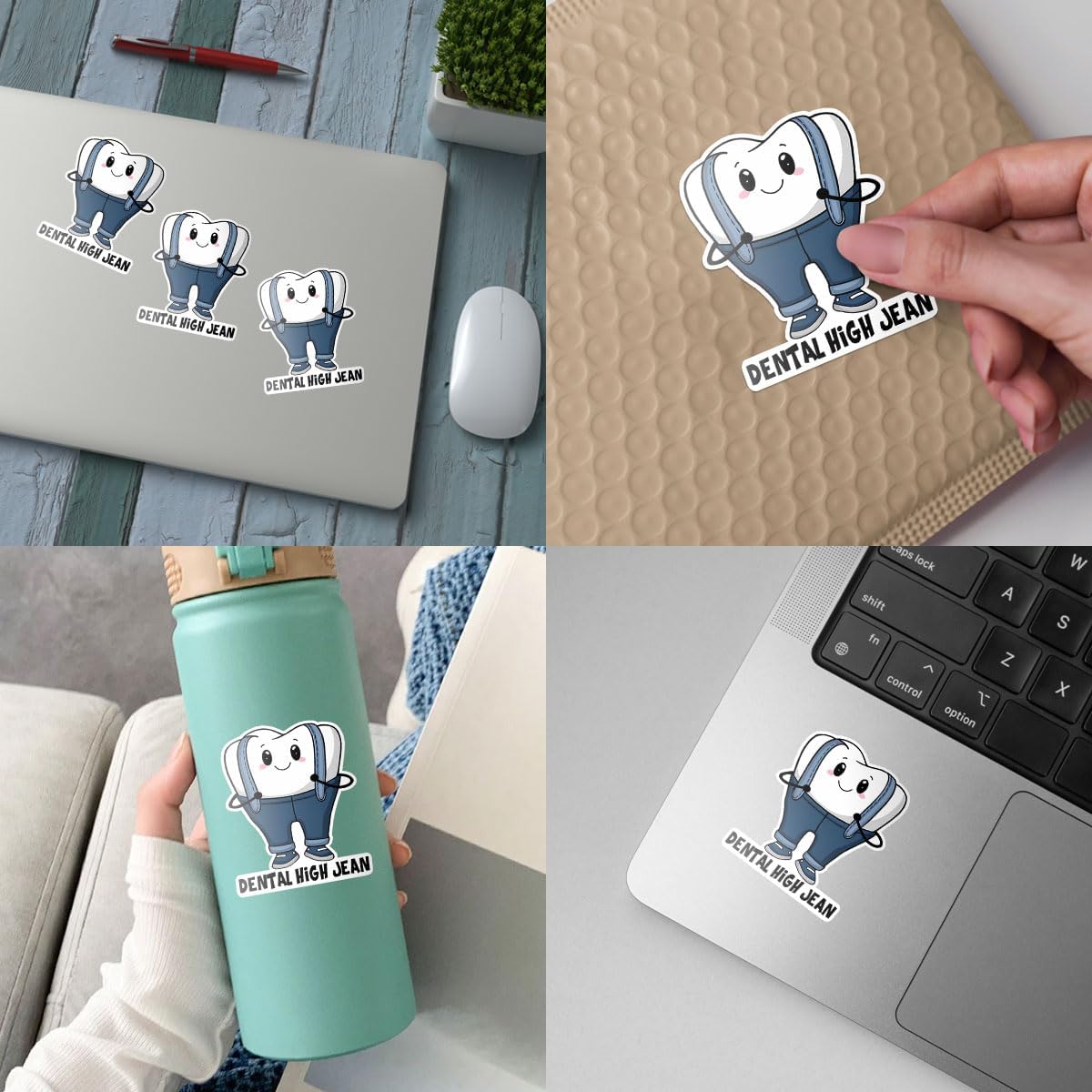 (3pcs) Dental High Jeans Sticker, Dental Hygiene Sticker, Teeth Sticker Gift for Dentist Sticker Die-Cut Waterproof Vinyl Sticker Laptop Water Bottle Window Phone Helmet