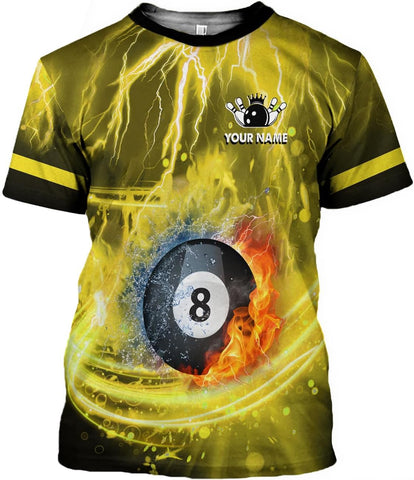 Ligthuy Personalized Name Billiard Shirts 3D, Billiards Shirt 8 Ball Billiard Shirt Custom Men's Pool Men Women\u2026