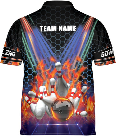 Ligthuy Personalized Bowling Jersey 3D, Bowling Shirts for Team, Bowling Shirt Unisex for Men Women, Bowling Shirts for Men